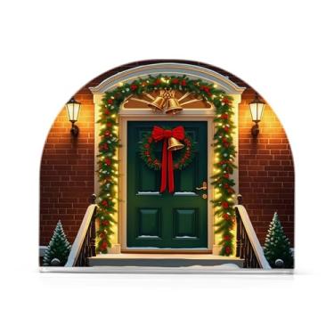 Imagem de Qilmy Guirlanda de Natal porta verde suporte de guardanapo acrílico, porta-guardanapos para mesas cozinha restaurante decoração de casa, suporte decorativo moderno para papel de jantar guardanapos de