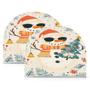 Imagem de Wassud Porta-guardanapos acrílico boneco de neve, dispensador de guardanapo de papel moderno em forma de U para mesa, cozinha, sala de jantar, bancada 2 peças (comporta 50-60 guardanapos)