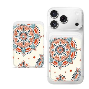 Imagem de Suporte magnético para iPhone, carteira fina de couro PU, capa para cartão, capa traseira para cartão, acessório de telefone fofo