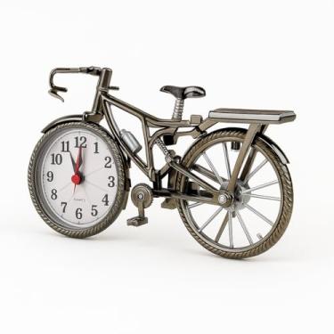 Imagem de Relógio Despertador Vintage em Formato de Bicicleta Relógio de Mesa Decorativo Design Retrô Fácil de Ler Ideal para Sala Escritório e Decoração de Casa