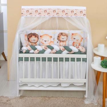 Imagem de Kit Mini Berço com 12 peças + Saia de Berço Bebê Leaozinho