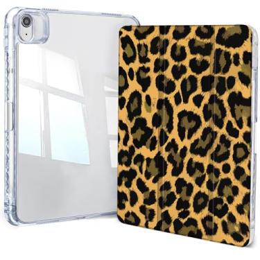 Imagem de Jngnpn Capa para iPad Air 11 polegadas M3 (2025)/M2 (2024), iPad Air 5ª (2022)/4ª geração (2020) 10,9 polegadas, iPad Pro 11 polegadas 2018 1ª, capa traseira transparente com três dobras com suporte