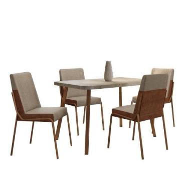Imagem de Conjunto Sala De Jantar 4 Cadeiras San Lorenzo Carraro Pet Ros - MÓVEI