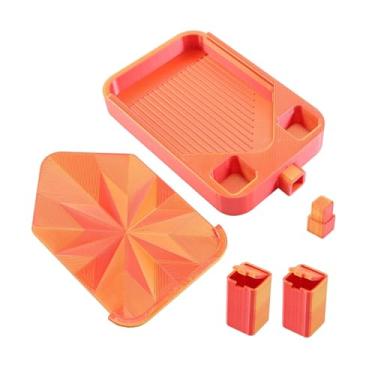 Imagem de Colaxi Bandeja Organizadora de Miçangas para Arte com Diamantes, Anti-Arranhões, Ideal para Artesanato, Oficina, Sala de Artesanato, Cantinho do Sofá e, Ouro E Vermelho