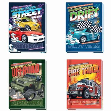 Imagem de Caderno Brochura Capa Dura 1/4 Pequeno Super Cars 80 Folhas Credeal Estampa 6