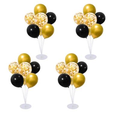 Imagem de 4 Set Balloon Stand Kit for Table Centerpieces With Balloon and Base Party Decorations for Birthday Wedding Retirement Graduation Baby Shower (Black Gold)