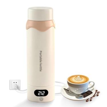 Imagem de Chaleira elétrica portátil de 473 ml - Mini chaleira de viagem com isolamento a vácuo, aço inoxidável 304, pequena caldeira de água para café, chá - 4 temperaturas ajustáveis e desligamento automático