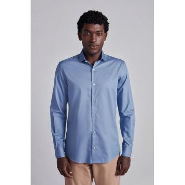 Imagem de Camisa Linho Comfort - Azul Médio - HIGHSTIL, Azul, 5