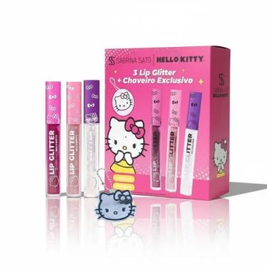 Imagem de Kit 3 Lip Glitters + Chaveiro Espelhado Hello Kitty - Hello Kitty e Sa