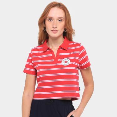 Imagem de Camiseta Converse Polo Cropped Listrada Feminina-Feminino