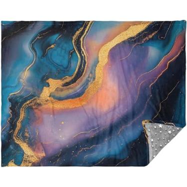 Imagem de Cobertores macios com estampa de mármore psicodélico, presentes de viagem para casa, mulheres, adultos, 178 x 139,7 cm, cobertor felpudo estampado