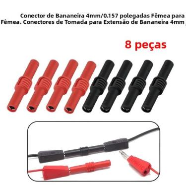 Imagem de Conectores De Extensão De Plugue De Soquete Fêmea Para Fêmea De 4mm, 8
