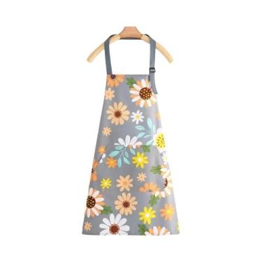 Imagem de Avental De Cozinha Ajustável E Impermeável Com Bolsos Para Cozinhar, A