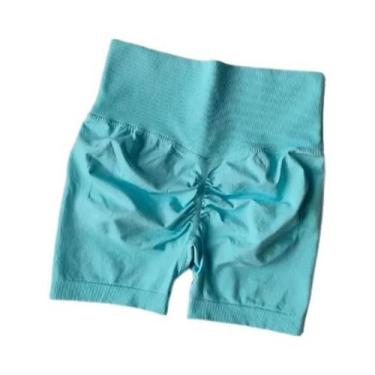 Imagem de Shorts De Yoga Femininos De Cintura Alta Sem Costura Com Compressão Pa