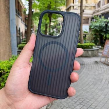 Imagem de Capa rígida fosca com textura ondulada para iPhone 17, 16, 15, 14, 13, 12 Pro Max, Air, 16 Pro e 16 Pro Max com carregador, preta, para iPhone 12.