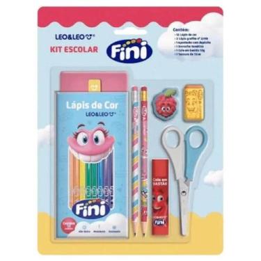 Imagem de Kit Material Escolar Leo&Leo Fini Super Completo com 7 peças