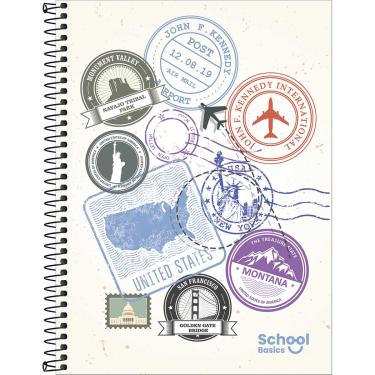 Imagem de Caderno Universitário Capa Dura School Basics Masculino 10 Matérias 160 Folhas Sortido