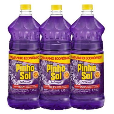 Imagem de Kit com 3 Desinfetante Pinho Sol Lavanda 1750ml Cada
