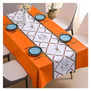 Imagem de Toalha de mesa retangular toalha de mesa rústica impermeável toalha de mesa de linho de algodão anti-rugas ideal para festas, jantares de cozinha, feriados, Natal, tapete de mesa linha de café (1.120