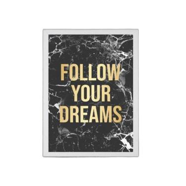 Imagem de Quadro Follow Your Dreams Mármore 45X34Cm Moldura Branca