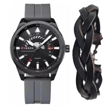 Imagem de Relógio Curren Analógico Masculino Esportivo Bracelete Couro-Masculino
