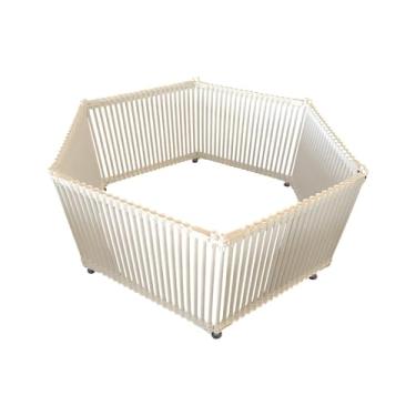Imagem de Cercado Pet para Cachorros e Gatos Cercadinho Portátil Dobrável Resistente e Seguro Módulos Expansíveis (Branco, 80cm, 6)