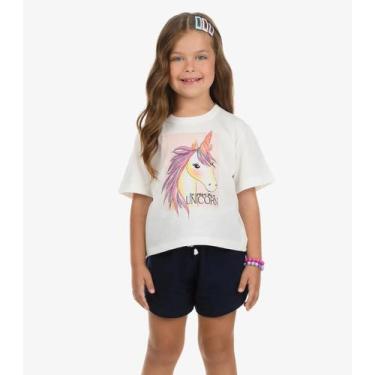 Imagem de Shorts Feminino Moletom Rovi Kids Azul, 4, Azul