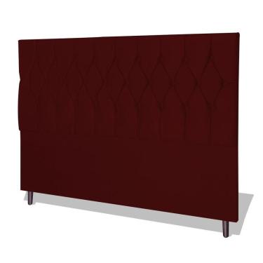 Imagem de Cabeceira Estofada Box Casal Queen Size Encosto Para Cama Ram 1500 164x126 Cm Marsala