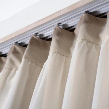 Imagem de Cortina 4 Mts Sala Quarto Escritório Blackout Voal Trilho Suisso - Avelã