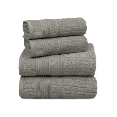 Imagem de Jogo De Toalha De Banho Sonata, 100% Algodão Penteado Premium, 4 Peças