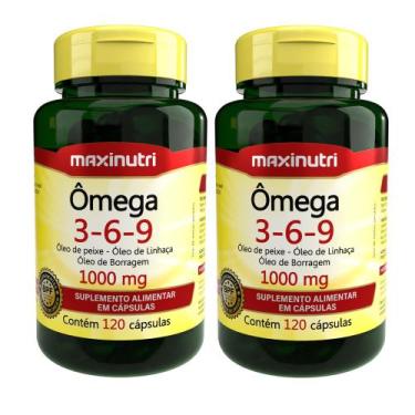 Imagem de Kit 2 Ômega Triplo 3-6-9 1000mg 120 Capsulas Maxinutri