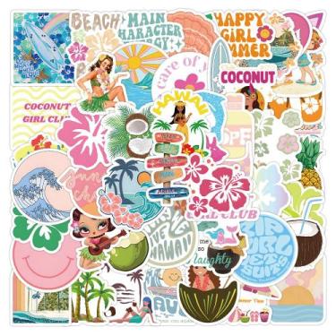 Imagem de Pacote de adesivos Coconut Girl Tropical Hawaiian Beach x60 - yiweisai