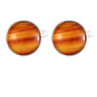 Imagem de Abotoaduras, moda para homens, design redondo elegante em liga leve - 