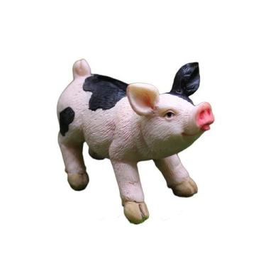 Imagem de Decoração de jardim de porcos de resina Cute Piglet Sculpture Moss Mic