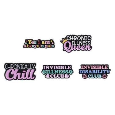 Imagem de Conjunto de alfinetes de broche Inspirational Quote Enamel Alloy, 5 un