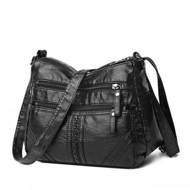 Imagem de Bolsa Messenger de couro macio para mulheres, bolsa de ombro - yiweisa