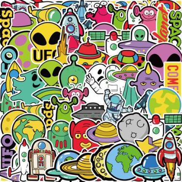 Imagem de Pacote de adesivos Cartoon Space 50 unidades Alien Rocket Planet Astro