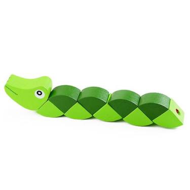 Imagem de Brinquedo de torção de crocodilo para crianças, madeira, cor brilhante