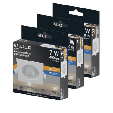 Imagem de 3 Spot Led 7w Biv Quadrado 6500k 127/220v - BELLALUX