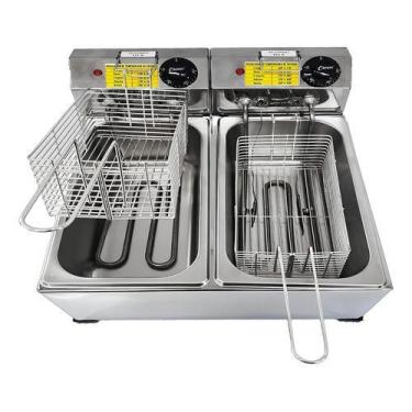 Imagem de Fritadeira Industrial Elétrica Inmetro Inox 6 Lts Inox - alfa suportel