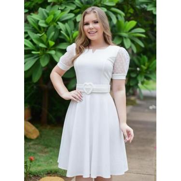 Imagem de Vestido Moda Evangélica Midi Com Cinto Festas Casamento Madrinha Barat