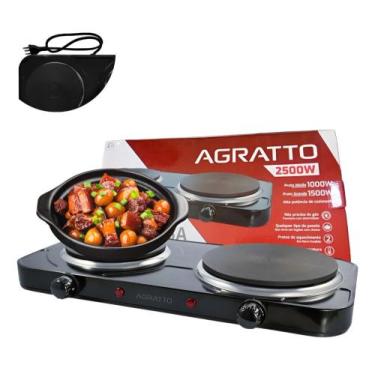 Imagem de FOGÃO ELÉTRICO DE MESA 2 PRATOS 2500W AGRATTO preto, 110V