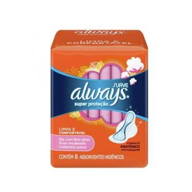 Imagem de Absorvente Always Absorção Suave P, Com Abas, 8 Unidades