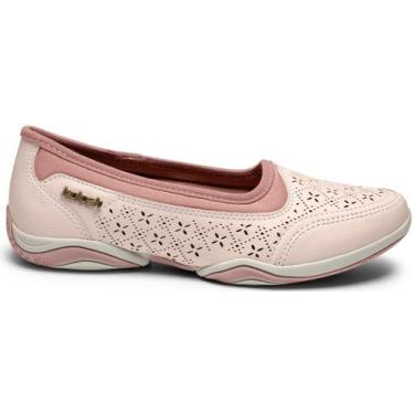 Imagem de Tênis Feminino Sapatilha Kolosh Conforto Slip On Brilho Leve, Rosa cla