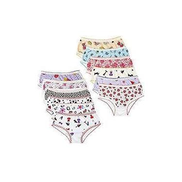 Imagem de Calcinha Infantil Kit 12 Peças 100% Algodão - Kamin Moda Intima, P,Cor