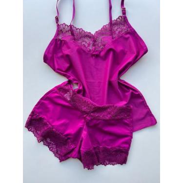 Imagem de Pijama Fresquinho Feminino Short Doll Paixão em Microfibra Odalisca, G