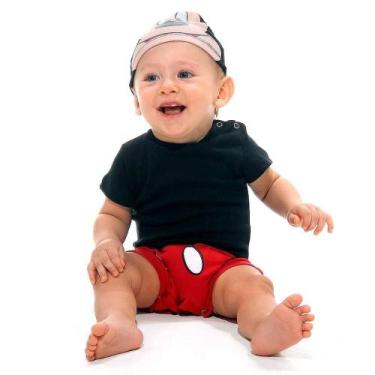 Imagem de Fantasia Mickey Body Bebê Original Disney Meninos Com Touca, Preto