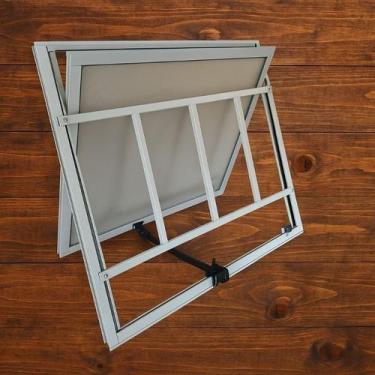 Imagem de Janela maxim ar 50x50 com grade alumínio branco - Esquadric