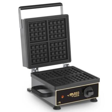 Imagem de Máquina de Waffle MAWQU-2T Teflonada Placas Antiaderentes Duplas Inox 220V Red Chameleon