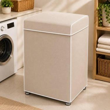 Imagem de Capa De Maquina De Lavar Pvc Bege C/Tampa M - Fullcommerce